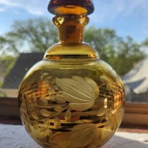 Amber Glass Decorative Vase